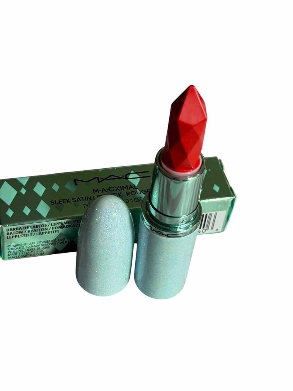 MAC Holiday Lipstick in UNEXPECTED RED -Gemstone Lipstick - Vibrant Red BNIB - Picture 15 of 16